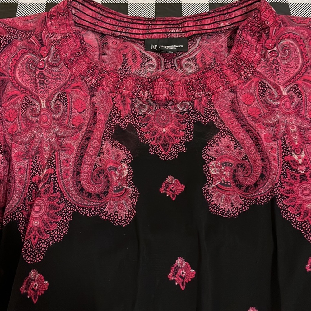 Pink and Black Top with Black Tank. - Picture 3 of 11